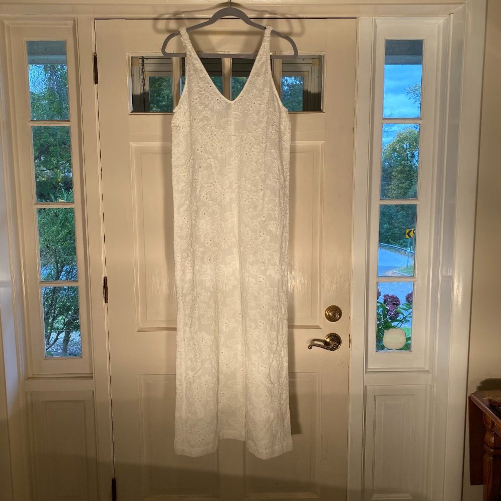 Zara Embroidery Grace White Jumpsuit